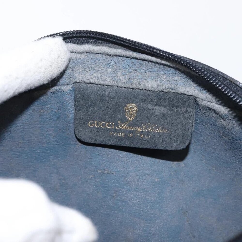 GUCCI GG Supreme Sherry Line Clutch Bag Red Navy - Picture 13 of 14